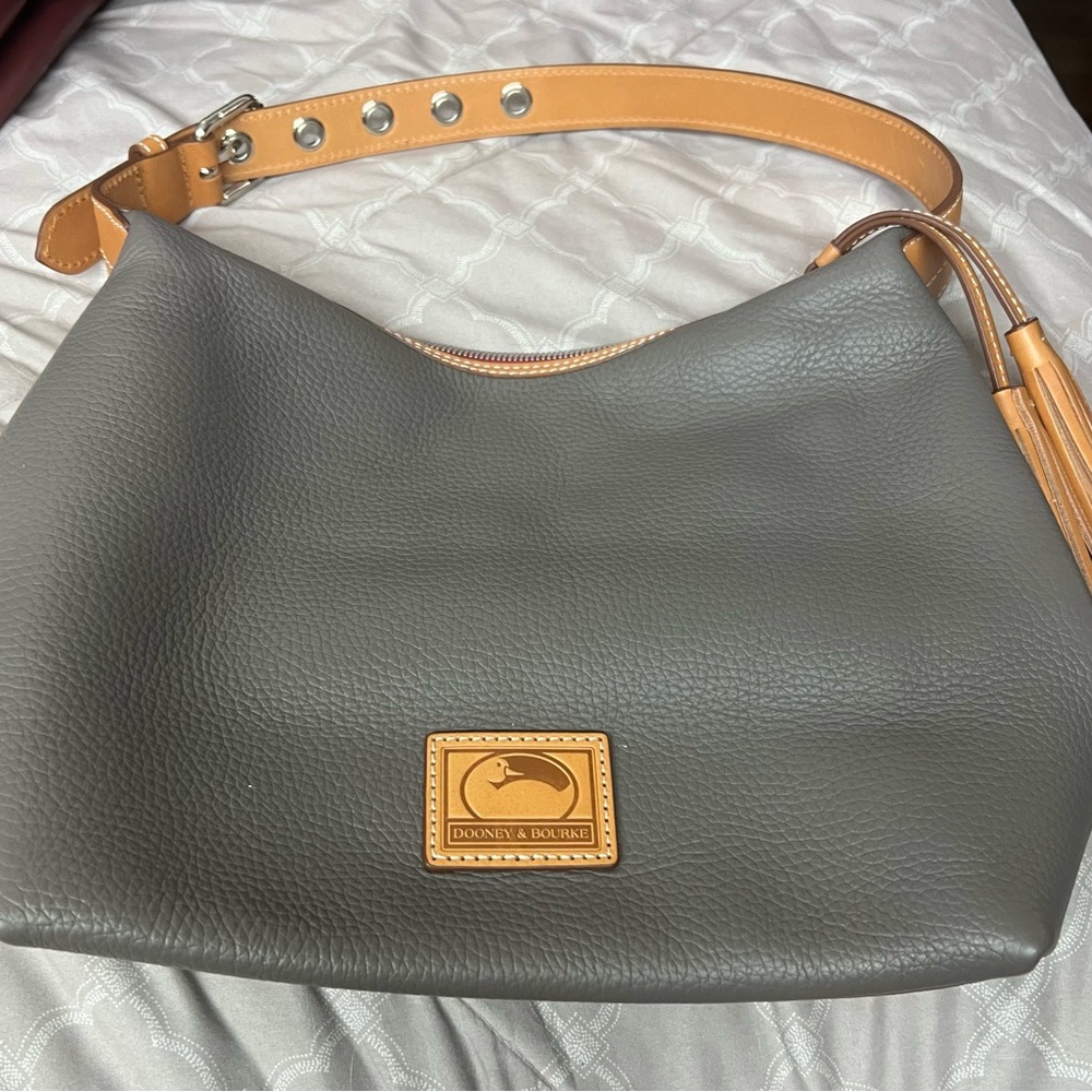 Dooney & Bourke Charcoal and Tan Hobo Bag